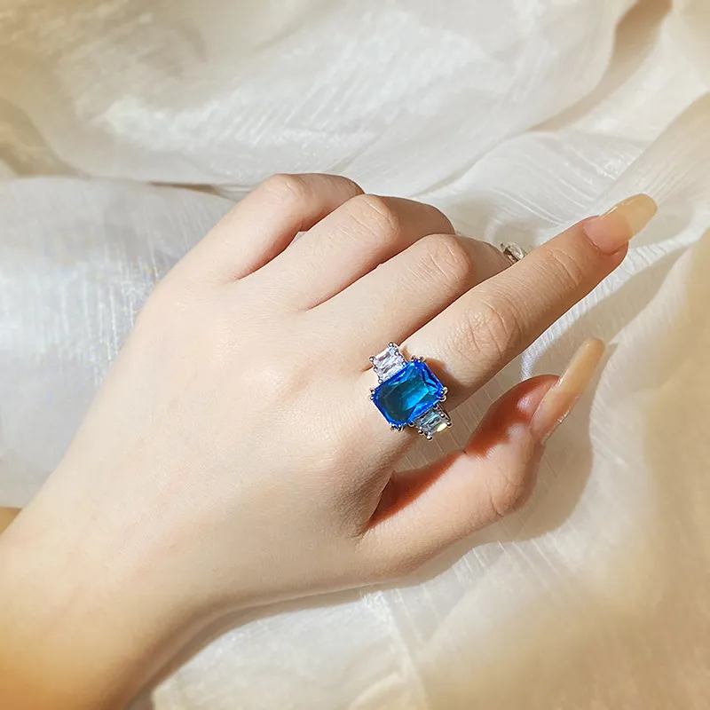 Shiny Full Diamond Ring Three Cubic Zirconia Diamond Ring Eternity  Engagement Wedding Band Ring for Women