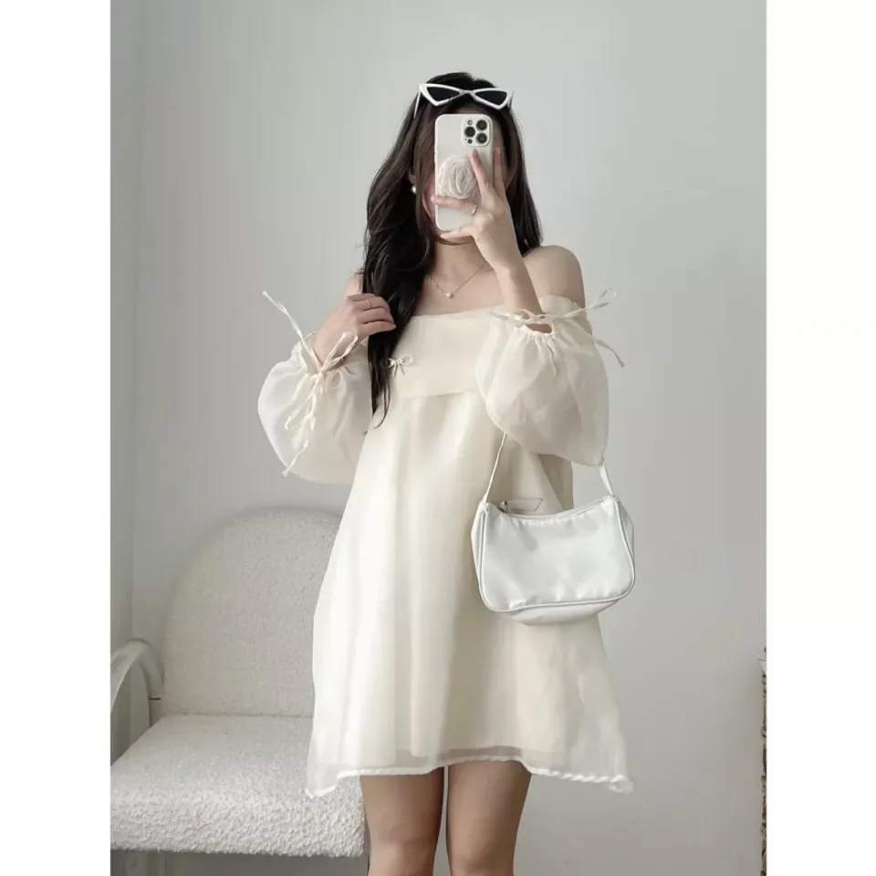 Váy Babydoll vải voan - Đầm Maxi trễ vai tiểu thư MND | Lazada.vn