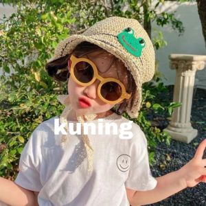 Kacamata anak hitam/ Kacamata bulat anak/ Kacamata anti ultraviolet/ Kacamata fashion anak bingkai bulat