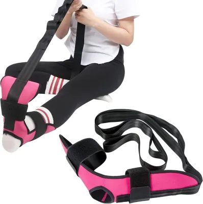 NEENCA Foot and Calf Stretcher-Stretching Strapfor Pain Relief Plantar FasciitisHeel SpursAchilles TendonitisLeg Stretcher Ligament Stretching BeltYoga Foot & Leg Stretch Strap