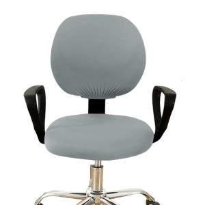 Spandex Office Chair Cover Water Resistant and Stretchable Removable Washable Slipcover for Desk Chairs Backrest and Cushions Protection Black