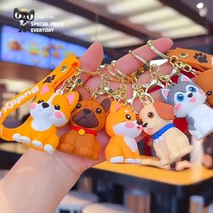 Corgi Husky Puppy Dog Keychain Plush Pendant for School Bag Car Keys Cute Cartoon Soft Stuffed Keyring Mini Small Gift for Women Girls Children Dog Lovers Creative Gift Idea