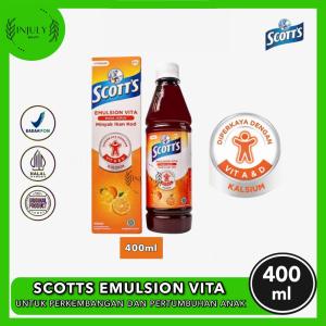 Scotts Emulsion Vita Rasa Jeruk 400ml/200ml - Suplemen Pertumbuhan Anak Multivitamin Minyak Ikan Kod