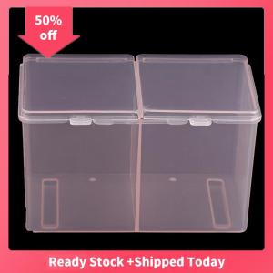 🔥🔥🔥sjqgqx Twin Well Empty Grids Portable Storage Case Wipe Pads Cotton Swab Container