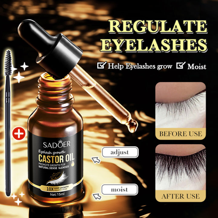 Sadoer Eyelash And Eyebrow Growth Serum With Castor Oil Essence 15ml