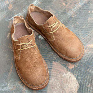 2025Handmade Leather Mens Shoes Large Head Casual Comfortable Soft Bottom Cowhide Breathable Summer Work Shoes round Toe09/08