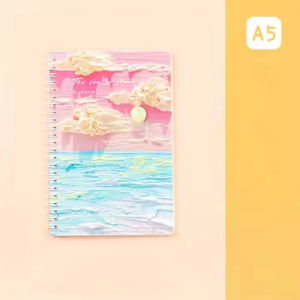 A5 Oil Painting Spiral Notebook Coil Landscape Aesthetic Classroom Student School Office Supplies