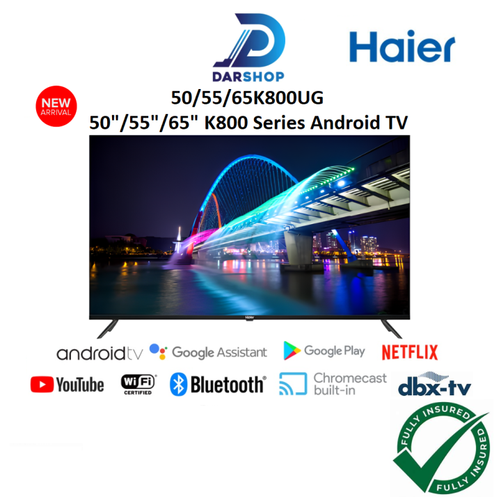 FREE SHIPPING Haier TV 50 55 65 Inch 4K Smart TV UHD Android LED TV 50 ...