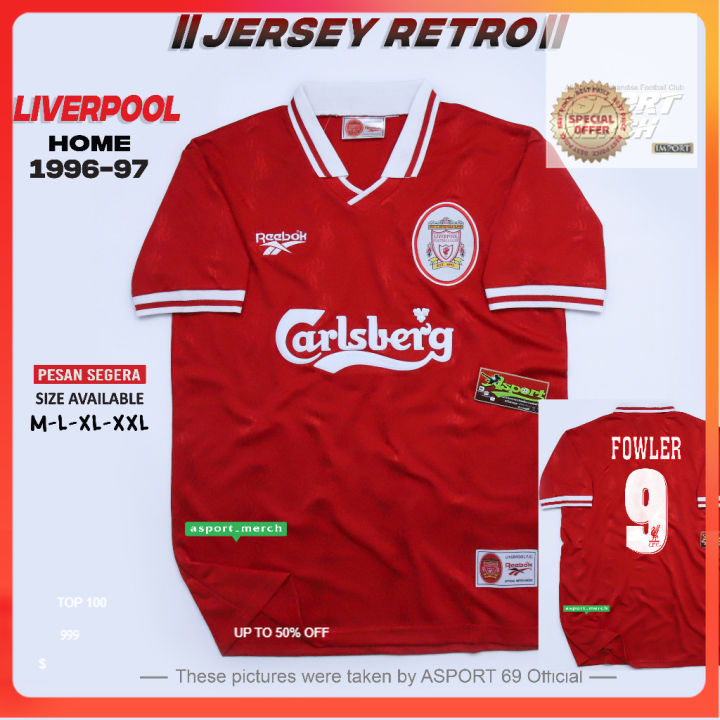 JERSEY BOLA LIVERPOOL RETRO HOME 1996 1997 SOCCER JERSEY LFC RETRO A3 ...