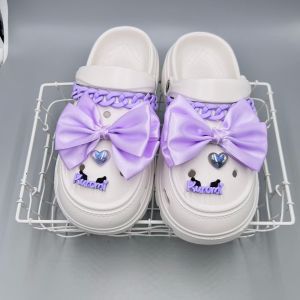 Colorful Bow Knot Crocs Jibbitz Charms Removable Shoes Chain Shoes Flower Clogs Decoration for Crocs