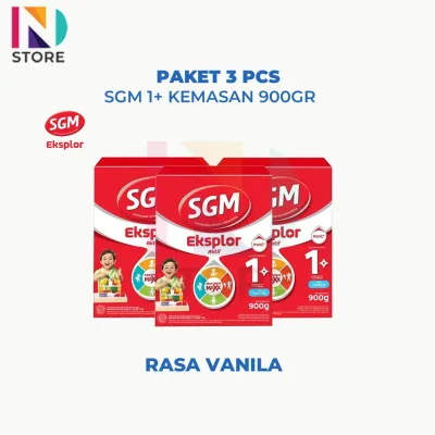 SGM 1+ 3+ 5+RASA MADU/VANILA/COKELAT KEMASAN 900GR PAKET 3PCS