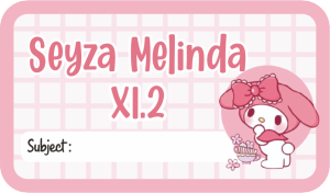 Stiker Label Buku Pelajaran Custom Nama