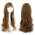 [YAN K] Long Curly Hair Wig with Air Bangs Women Girls Big Wave Natural Hair Extension Full Headgear Fluffy Hair Wigs. 