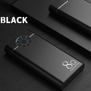 100% original 80000mah Power Bank Fast Charging PowerBanks Strong Flashlight Torch