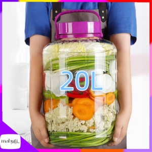 20L food storage dispensers 20 liter big jar glass container with lid kimchi container wine fermentation jar rice bucket kitchen canisters jars rice box storage