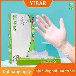 YIBAR 60 cái hộp Cao Su Miễn Phí Găng Tay TPE Găng Tay Dùng Một Lần Trong Suốt Không Trượt Axit Làm Việc An Toàn Thực Phẩm Cấp Hộ Gia Đình Làm Sạch Găng Tay