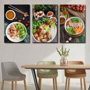 (HCM) Tranh treo tường tráng gương bún mắm nêm tảng trí quán ăn kèm đinh treo