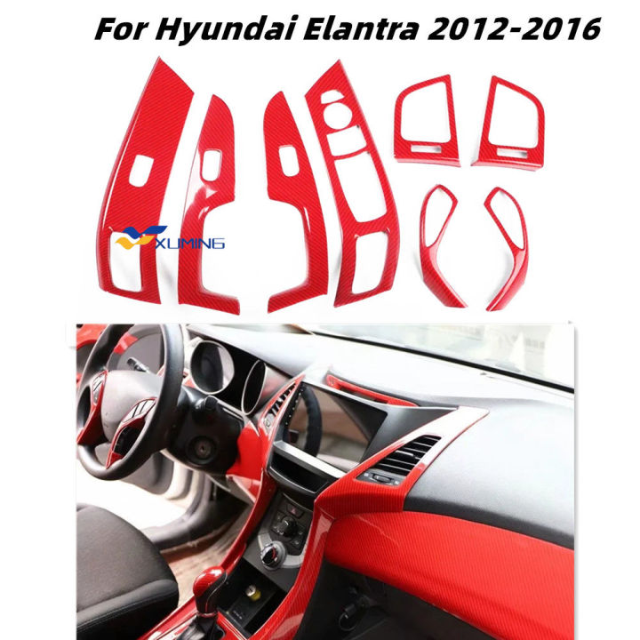 Xuming for Hyundai Elantra 20122016 Accessories Carbon Fiber Interior