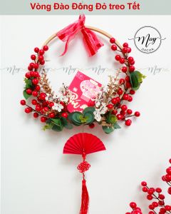Vòng hoa trang trí Tết 2024 Hoa tro tường hoa treo cửa