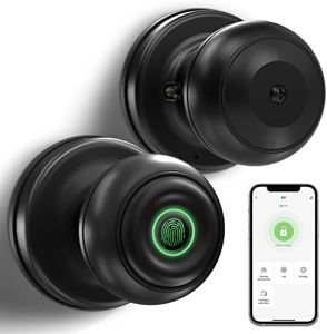 Smart Door knob Fingerprint Door Lock Smart Lock Biometric Door Lock Spherical Fingerprint Door knob with App Control For Bedrooms Cloakroom Apartment Office Hotels
