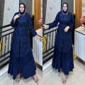 Gamis wanita pesta Kondangan Full Brukat dua Layer Series Coklat mahogani Terbaru 2026 Ceisya dress bahan Velvet Premium Dress wanita Bridesmaid Look Ukuran M L XL XXL. 