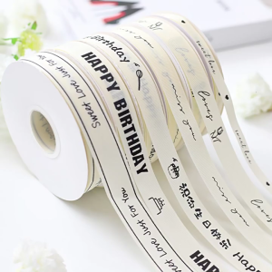 Happy Birthday Ribbon Flower Ribbon Decorative Ribbon for Birthday Gift Wrapping Crafts Decoration