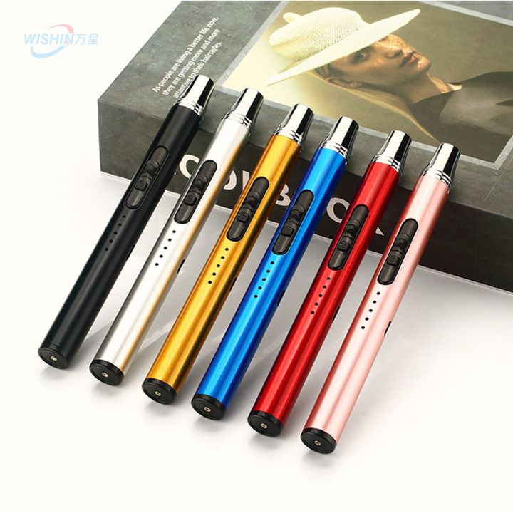 Electronic Circular Pen Arc Lighter Usb Rechargeable With Led Power 