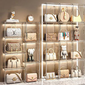 < INLIFE >1 Pcs  Acrylic Handbag Storage Organizer Clear Front Drop Closet Acrylic toy Display Clear Storage Box Acrylic Organizers