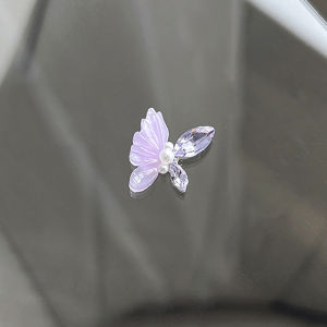 Pengaturan Dekorasi Kupu-kupu Kristal Berlian Dekorasi Aksesoris Seni Kuku Dekorasi Kuku Hiasan Kuku Butterfly with Rhinestone and Pearls Dekorasi Accessories Charm Metal for Nail Art-🌹Tamia