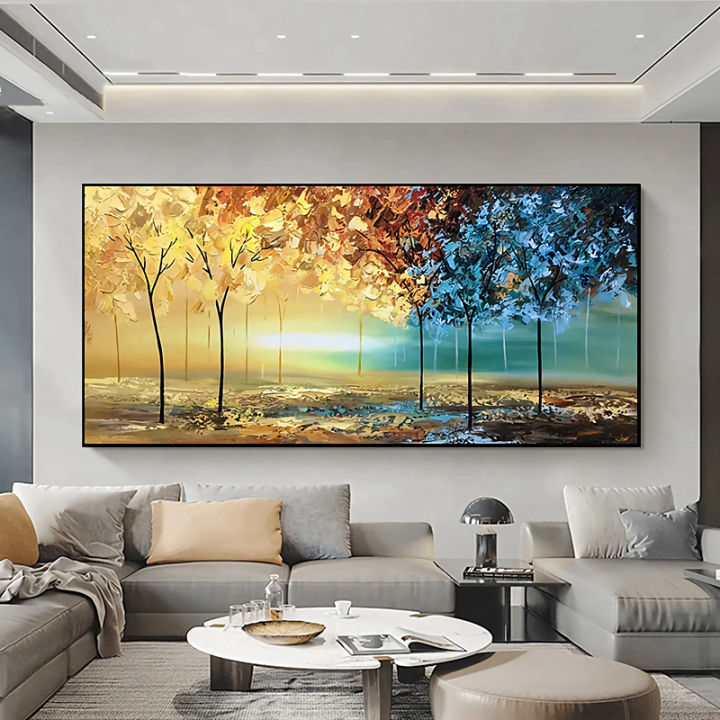 Abstract Art Tree Canvas Painting House