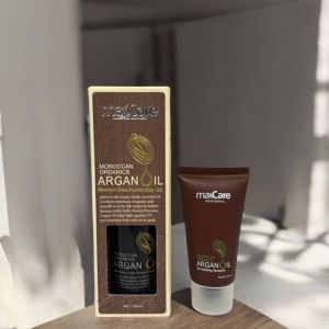 Maxcare Moroccan Organics Argan Oil Morocco Color Protect Silky Oil 100ml Free Shampoo 30ml