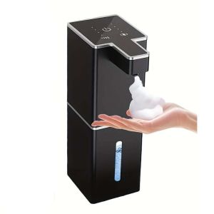 LOUISIS USB Rechargeable Automatic Sensor Soap Dispenser Liquid/Foam 380ml Capacity Hand Cleaning Washing Machine Bathroom Additions Wall-Mountable Hand Sanitizer Dispenser for Kitchens