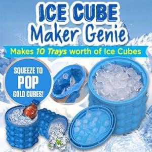 🌹READY STOCK🌹 Ice Cube Maker Genie Silicone Rubber Molds Tray Frozen Storage Saving Ice Bucket Bekas Acuan Ais Batu 制冰桶