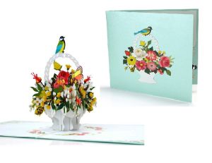 Thiệp Bình Hoa 3D Pop Up – Thiệp Chúc Mừng Nghệ Thuật Bình Hoa Mix Độc Đáo Quà Tặng Cao Cấp Phù Hợp cho Tất cả các Dịp đặc biệt