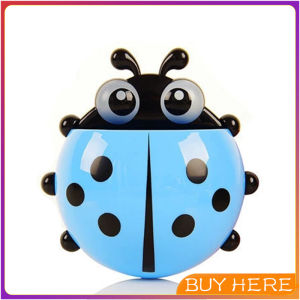 BUY HERE ที่เก็บแปรงสีฟัน ที่วางแปรงสีฟันลายเต่าทอง การออกแบบติดผนังแบบไม่มีรูพรุน toothbrush holder