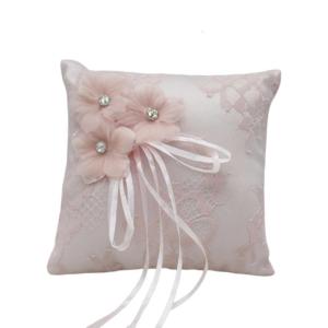 Handmade Lace Cushion Pink Rings Bearer Pillow for Flower Girls Wedding Commitment Prom Party Decorations