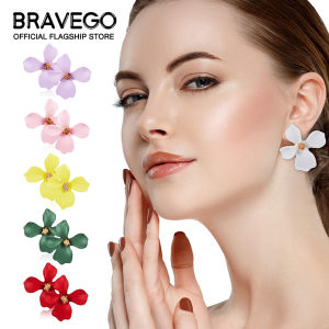 Bravego 1คู่แฟชั่นสําหรับผู้หญิงต่างหูดอกไม้ Elegant Ear Studs เครื่องประดับ