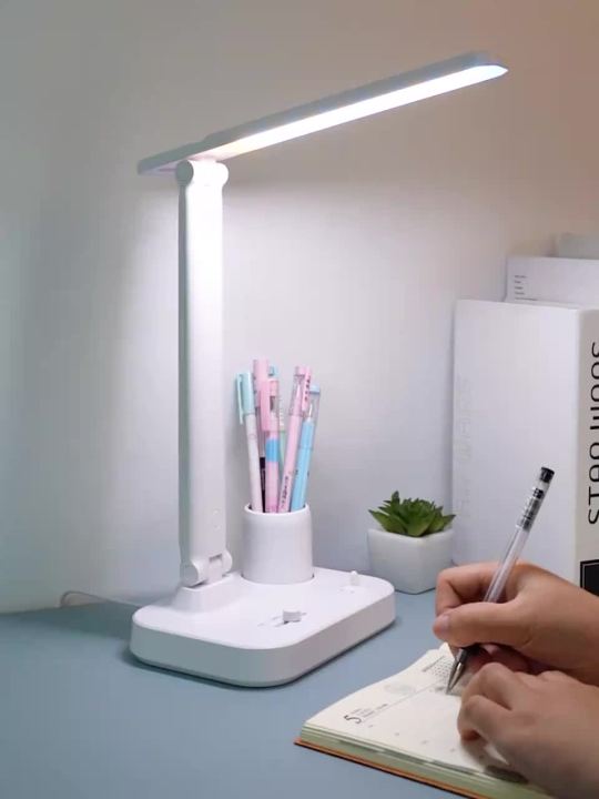 护眼台灯学习无暗光学生专用台灯可充电学习灯作业宿舍智能床头灯Lampu meja perlindungan mata untuk ...