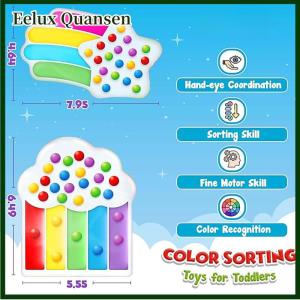 Eelux Màu phân loại cảm giác đồ chơi cho trẻ mới biết đi 3-5 mầm non học tập hoạt động du lịch Đồ chơi Montessori tự kỷ yên tĩnh bồn chồn đồ chơi
