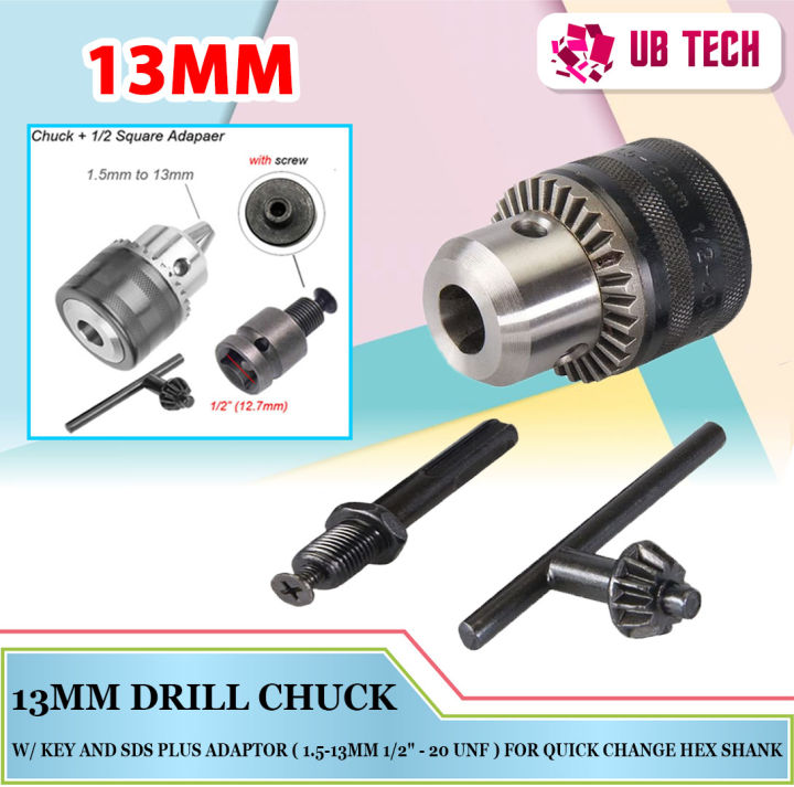 Drill Chuck w/ Key and SDS Plus Adaptor ( 1.5-13mm 1/2