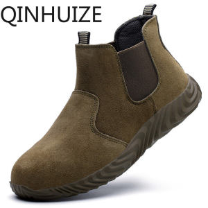 COD HUANGQINHUIZE Suede work safety shoes Kevlar midsole anti-smash anti-scald anti-piercing welding shoes non-slip wear-resistant safety boots WFG