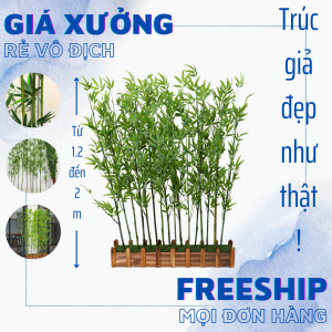 Cây trúc giả trang trí SET 10 - Size từ 120cm đến 150cm - Cây giả hoa lụa Decor trang trí nhà cửa
