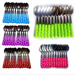 Sendok Polkadot / Sendok makan Motif Polkadot Tebal 12 pcs
