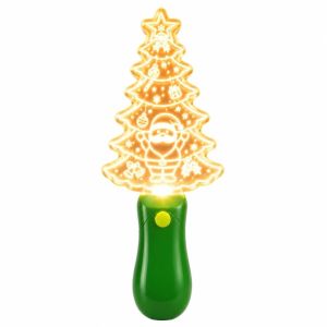 PHANT LED Flashing Lights Christmas Wand Toy Built In Music Smooth Plastic LED Light Up Stick Cheerful Light Up Christmas Tabletop Decoration Christmas Party