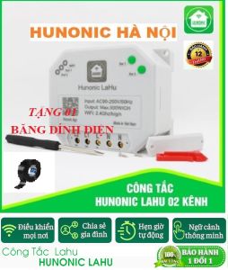 Công Tắc Wifi Thông Minh Hunonic Lahu 2 Kênh| Điều Khiển Trên Điện Thoại Hẹn Giờ Tự Động
