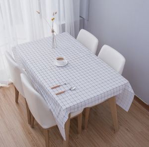 iPii Table Cloth Waterproof Plastic Table Cover Dustproof Oilproof Tablecloth alas meja Room Plaid Table Clothes PVC 桌布