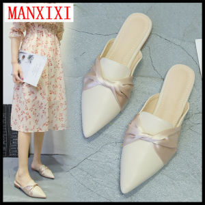 MANXIXI Brand Fashion Slippers Beautiful INS Style Bow Flat Mules Sandals For Women (Size 35-40)