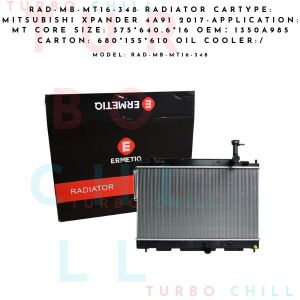 Mitsubishi Xpander 4A91 2017 MT Radiator Core Size 375*640.6*16 OEM 1350A985 Carton 680*155*610 Oil Cooler RAD-MB-MT16-348