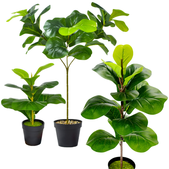 Artificial Fiddle Leaf Fig Tree/Fake Ficus Lyrata Plant with 15 Leaves