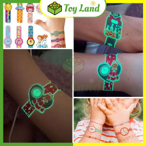 [Hộp 2 Cái] Đồng Hồ Xăm Dạ Quang Phát Sáng Đồ Chơi Trẻ Em Cho Bé Đeo Tay Glow In Dark Watch Decal